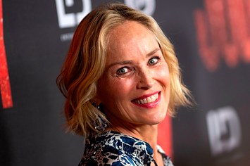 Actress Sharon Stone attends the Los Angeles Premiere of "Judy" at the Samuel Goldwyn Theater.