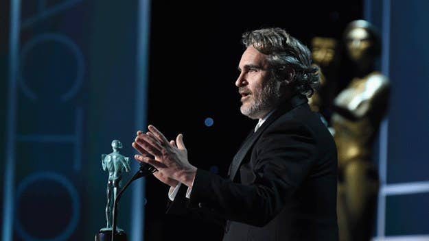 Following his SAG Awards win, Joaquin Phoenix went to a slaughterhouse to join animal activists in protest.