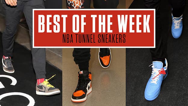 From the KAWS x Air Jordan IV to 'MCA' Off-White x Nike Air Force 1, here are some of the best sneakers worn in the NBA tunnels this week.