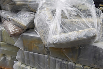 The bags of cocaine seized during a special operation .
