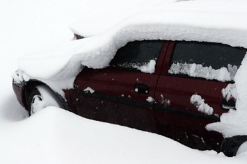 Cars buried in snow in Naas, Co Kildare.