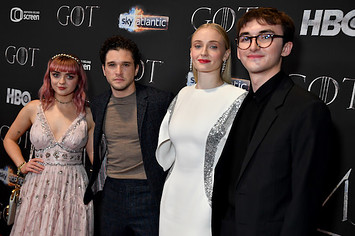Starks arrive at the "Game of Thrones" season finale premiere.