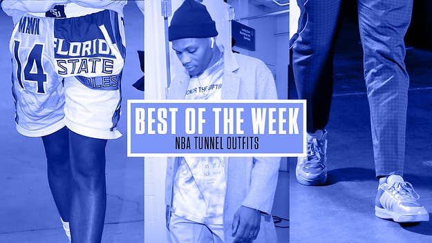 From LeBron James in Cactus Plant Flea Market and Travis Scott x Nike Air Force 1s to James Harden in Gucci, here are this week's best NBA tunnel outfits.