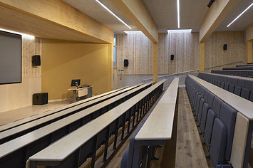 View across lecture theatre. The Enterprise Centre UEA, Norwich, United Kingdom.
