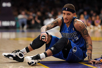 Delonte West gets up from the floor.