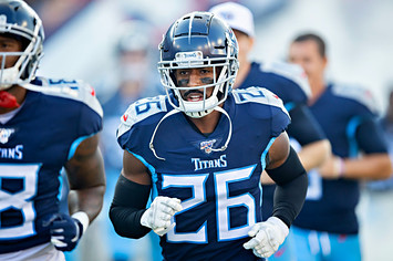Logan Ryan #26 of the Tennessee Titans jogs onto the field