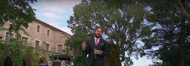Post Malone stunts in the mountains in his 'Saint-Tropez' video
