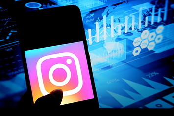 Photo illustration the popular photo video sharing social media application Instagram.