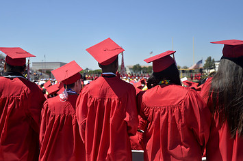 Lakewood High School students enjoy their graduation ceremony.