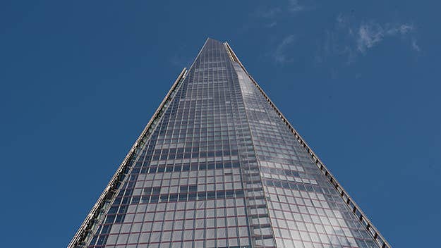 A man was spotted climbing London's tallest building, the Shard, on Monday morning.