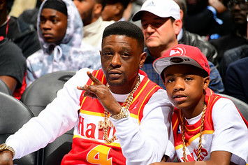 Lil Boosie attends the game between the Oklahoma City Thunder and the Atlanta Hawks