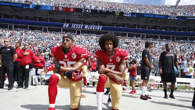 Eric Reid joined Colin Kaepernick in kneeling during the National Anthem when the two were teammates in 2016.