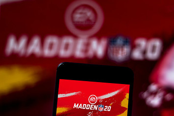 In this photo illustration the Madden NFL 20 logo
