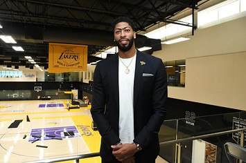 Anthony Davis #3 of the Los Angeles Lakers poses for a photograph