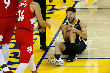 Klay Thompson tears his ACL in Game 6 of the NBA Finals.