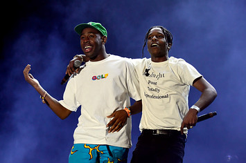 Recording artists Tyler, The Creator (L) and ASAP Rocky