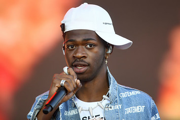 Lil Nas X performs on the Pyramid stage