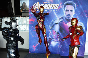 An Avengers Iron Man display.