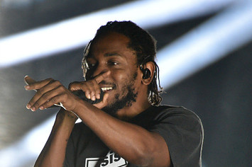 Kendrick Lamar on the rock stage day one of Gandoozy Music Festival