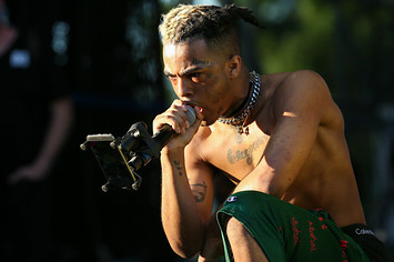 XXXTentacion performs during the second day of the Rolling Loud Festival