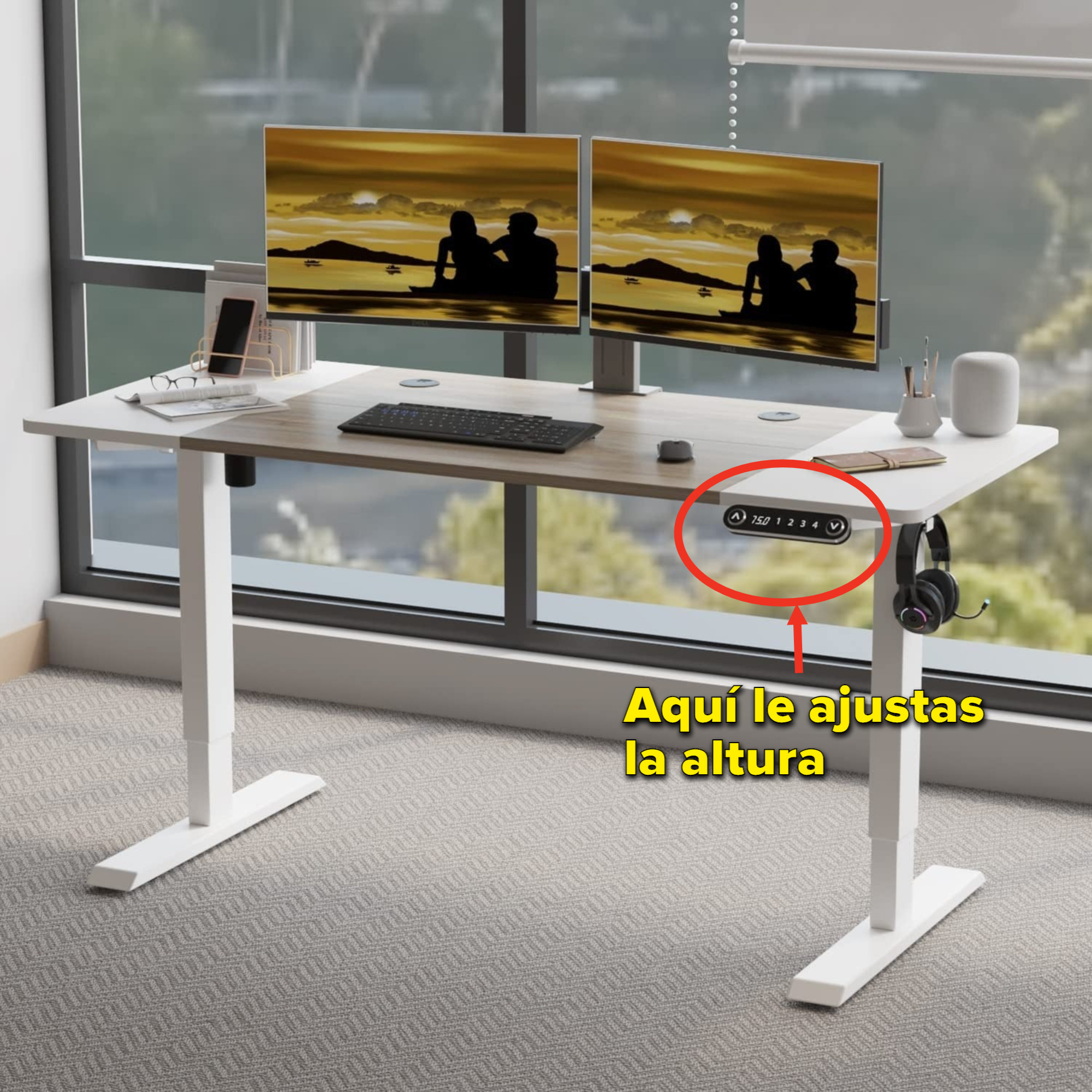 escritorio eléctrico elevable ajustable