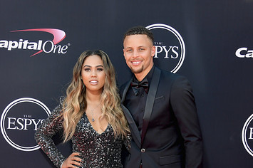 NBA player Steph Curry (R) and Ayesha Curry attend The 2017 ESPYS