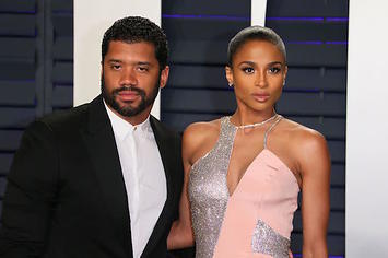 Ciara and Russell Wilson attend the 2019 Vanity Fair Oscar Party