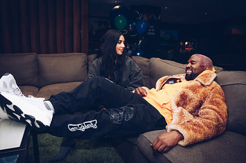 Kim Kardashian West and Kanye West attend the Travis Scott Astroworld Tour