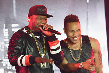 Curtis "50 Cent" Jackson (L) and Rotimi Akinosho