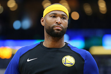 DeMarcus Cousins reacts during a game against the New Orleans Pelicans.