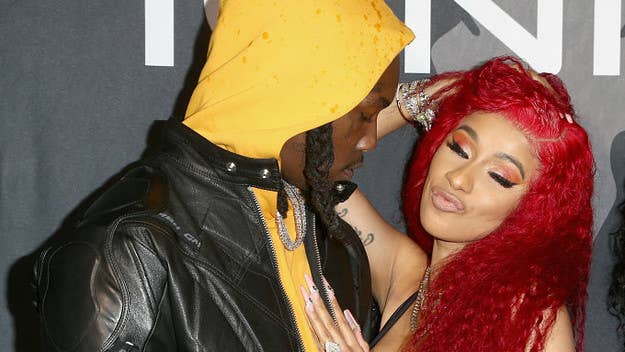 Cardi B chose a lavish pre-Valentine's Day party in Beverly Hills to reintroduce her 8-carat halo diamond engagement ring.