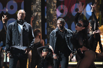 Future (L) and Kendrick Lamar perform onstage at 2017 BET Awards