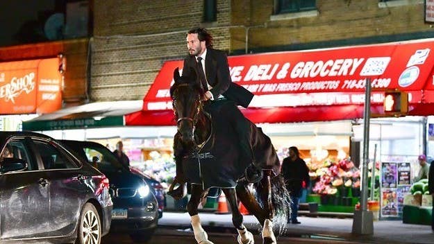 Maybe for 'John Wick 4,' Reeves can just travel to different airports offering telepathic zen from atop a buff horse.