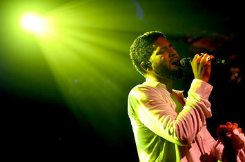 Singer Jussie Smollett performs onstage at Troubadour