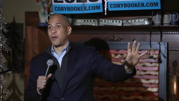 Democratic presidential candidate Cory Booker addressed the blackface controversy during a campaign stop in Des Moines, IA.