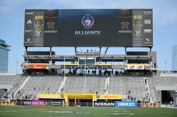 General view of the north scoreboard before the AAF game
