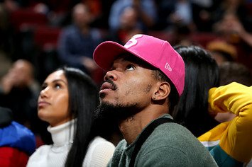 Music Artist Chance the Rapper is seen at the game