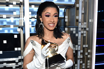 Cardi B backstage during the 61st Annual GRAMMY Awards at Staples Center