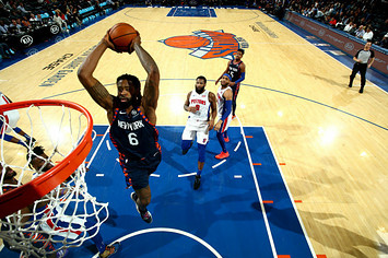 DeAndre Jordan #6 of the New York Knicks dunks the ball