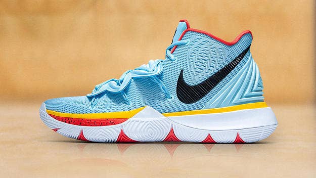 The Nike Kyrie 5 'Little Mountain' is a player exclusive colorway that pays homage to the Standing Rock Sioux Tribe and his later mother Elizabeth Ann Larson.