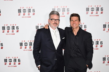 Tom Cruise and Christopher McQuarrie attend 'Mission: Impossible   Fallout' press conference.