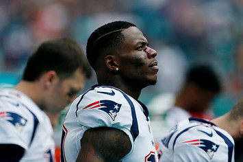 Gordon of the New England Patriots looks on prior to the game against the Miami Dolphins