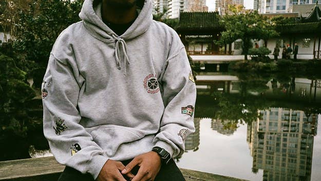 This collaborative capsule features custom pullover hoodies and long sleeve tees.