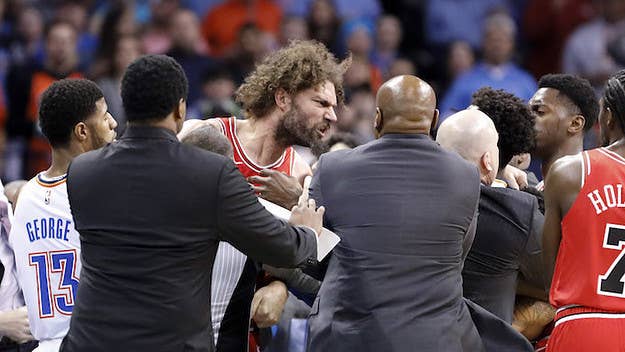 The Bulls and Thunder got into a tiff, and later, Robin Lopez was ejected. His reasoning for the ejection after the game considerably lightened the mood.