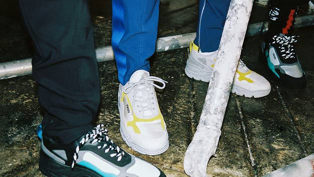 Following teases at London Fashion Week: Men's last season, What We Wear and Filling Pieces have teamed up once more on the Iceman Trimix silhouette. 

