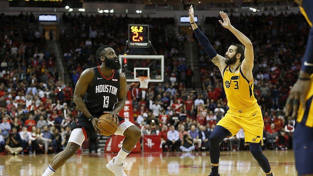 The Beard exploded for 47 points against the Jazz Monday night, and he also pulled off perhaps the first deuce-step-back. 