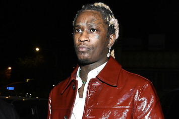 Hip-hop artist Young Thug arrives at a release party for his new album