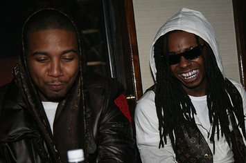Juelz Santana and Lil Wayne attend the 2008 NBA All-Star Game