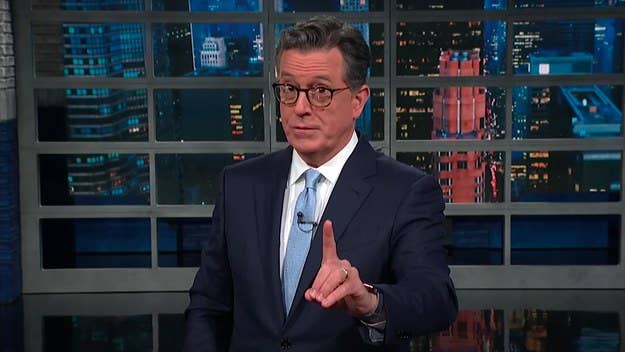 Stephen Colbert addressed the incident on Monday's show while also pointing out the number of inaccurate reports that bubbled up over the weekend. 