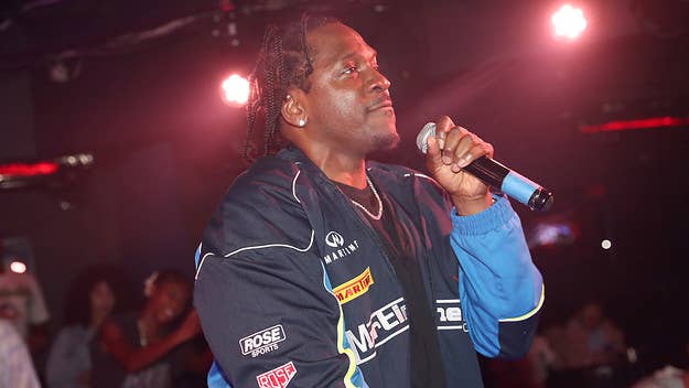 During his concert on Tuesday, Pusha-T proclaimed that his critically acclaimed No. 1 album 'It’s Almost Dry​​​​​​​' is the best rap album of 2022.